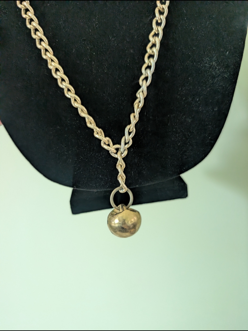 Gold-Tone Chain Necklace with Droplet Pendant
